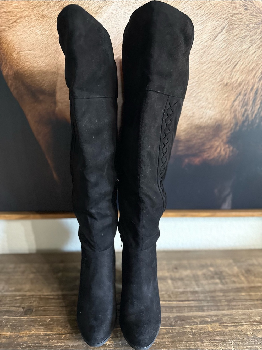 Black Over-the-Knee Wide calf Women's Boots Sz 10 fits like a 9.5